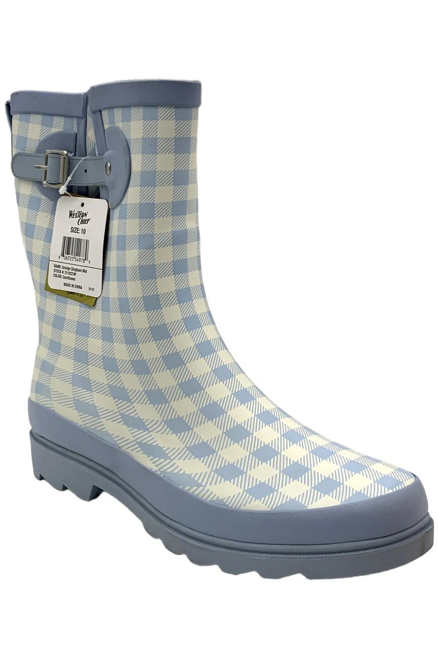 Western Chief Women's Waterproof Mid Rain Boot Blue - Medium